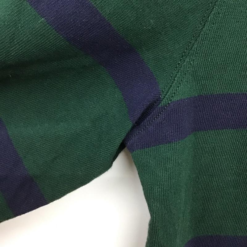 ポロラルフローレン POLO RALPH LAUREN ポロシャツ 長袖 長袖ポロシャツ 長袖カットソー カラーシャツ M ボーダー柄 紺 / ネイビー / navy X 緑 / グリーン / green メンズ USED 古着 中古 10154300