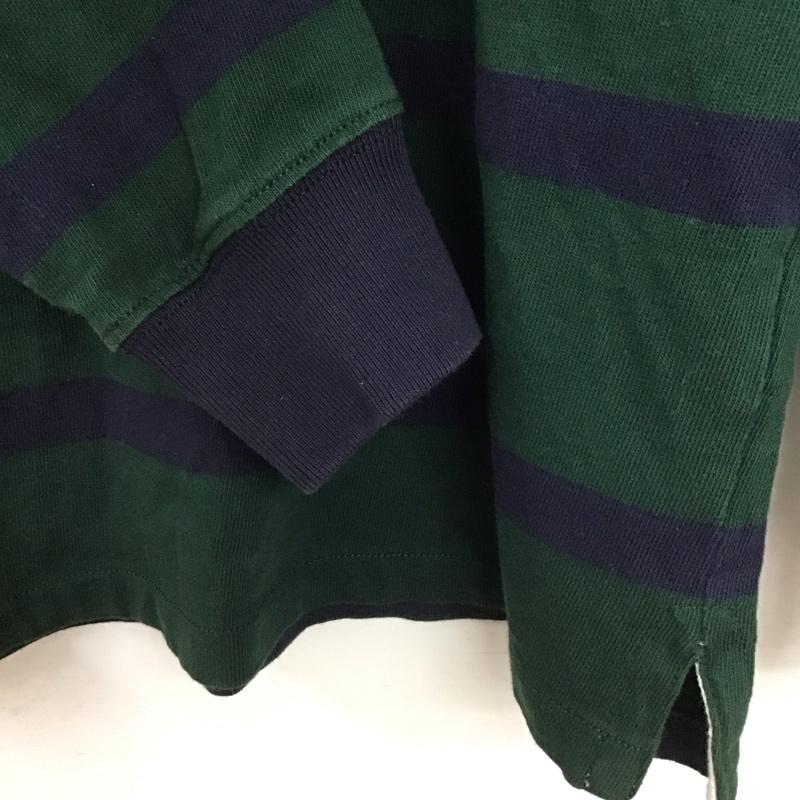 ポロラルフローレン POLO RALPH LAUREN ポロシャツ 長袖 長袖ポロシャツ 長袖カットソー カラーシャツ M ボーダー柄 紺 / ネイビー / navy X 緑 / グリーン / green メンズ USED 古着 中古 10154300