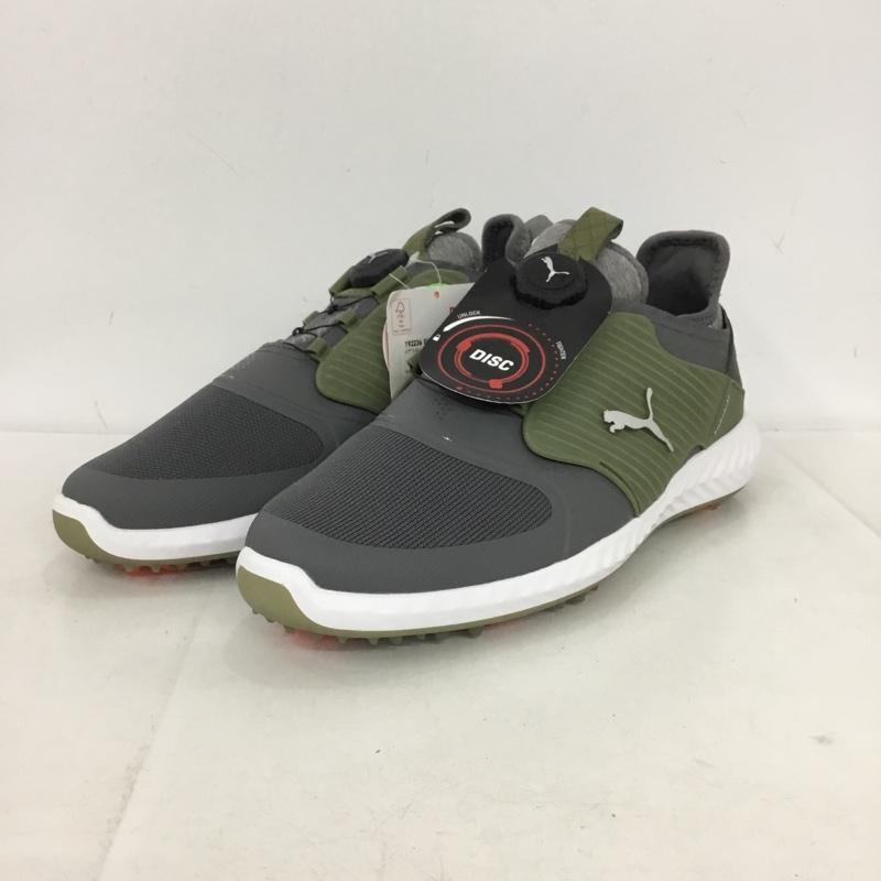 プーマ PUMA シューズ シューズ 192236-06 ゴルフシューズ イグナイト パワーアダプト ケージド ディスク スパイクシューズ 26.5cm 26.5cm ロゴ、文字 灰 / グレー / gray X 白 / ホワイト / white X カーキ / カーキ / khaki メンズ USED 古着 中古 10154304