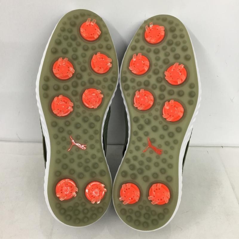 プーマ PUMA シューズ シューズ 192236-06 ゴルフシューズ イグナイト パワーアダプト ケージド ディスク スパイクシューズ 26.5cm 26.5cm ロゴ、文字 灰 / グレー / gray X 白 / ホワイト / white X カーキ / カーキ / khaki メンズ USED 古着 中古 10154304