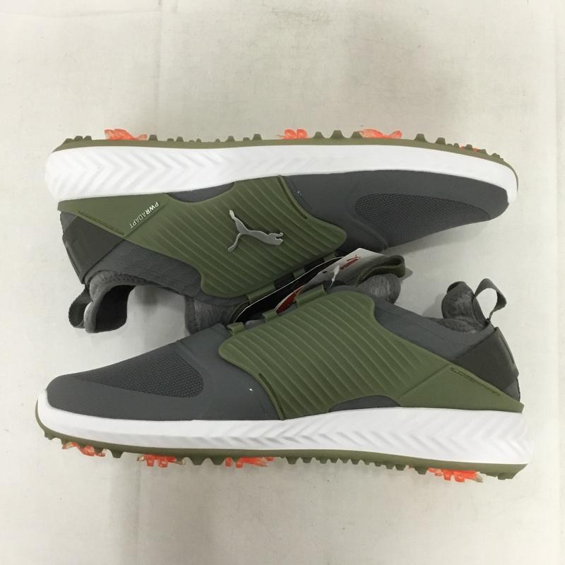 プーマ PUMA シューズ シューズ 192236-06 ゴルフシューズ イグナイト パワーアダプト ケージド ディスク スパイクシューズ 26.5cm 26.5cm ロゴ、文字 灰 / グレー / gray X 白 / ホワイト / white X カーキ / カーキ / khaki メンズ USED 古着 中古 10154304