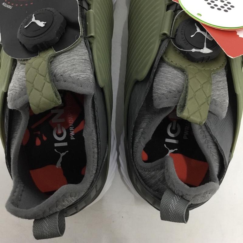 プーマ PUMA シューズ シューズ 192236-06 ゴルフシューズ イグナイト パワーアダプト ケージド ディスク スパイクシューズ 26.5cm 26.5cm ロゴ、文字 灰 / グレー / gray X 白 / ホワイト / white X カーキ / カーキ / khaki メンズ USED 古着 中古 10154304
