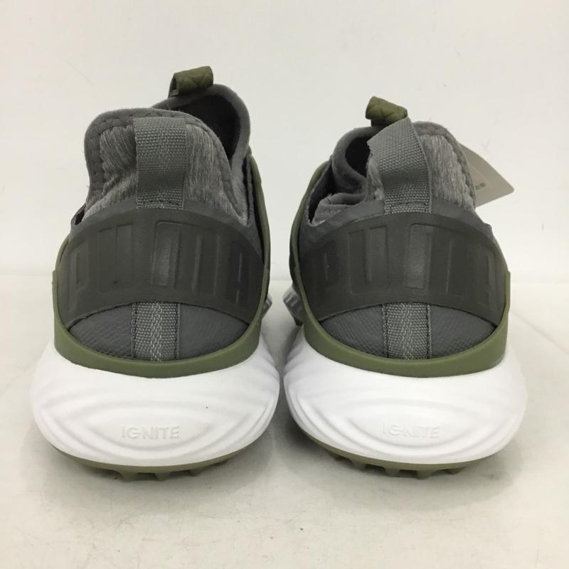 プーマ PUMA シューズ シューズ 192236-06 ゴルフシューズ イグナイト パワーアダプト ケージド ディスク スパイクシューズ 26.5cm 26.5cm ロゴ、文字 灰 / グレー / gray X 白 / ホワイト / white X カーキ / カーキ / khaki メンズ USED 古着 中古 10154304