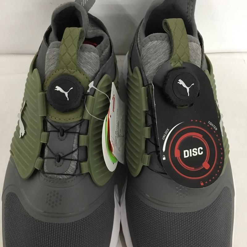 プーマ PUMA シューズ シューズ 192236-06 ゴルフシューズ イグナイト パワーアダプト ケージド ディスク スパイクシューズ 26.5cm 26.5cm ロゴ、文字 灰 / グレー / gray X 白 / ホワイト / white X カーキ / カーキ / khaki メンズ USED 古着 中古 10154304