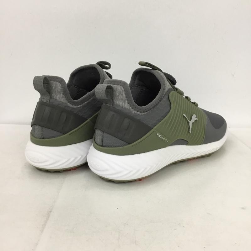 プーマ PUMA シューズ シューズ 192236-06 ゴルフシューズ イグナイト パワーアダプト ケージド ディスク スパイクシューズ 26.5cm 箱有 26.5cm ロゴ、文字 灰 / グレー / gray X 白 / ホワイト / white X カーキ / カーキ / khaki メンズ USED 古着 中古 10154305