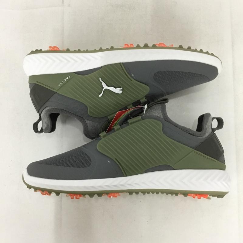 プーマ PUMA シューズ シューズ 192236-06 ゴルフシューズ イグナイト パワーアダプト ケージド ディスク スパイクシューズ 26.5cm 箱有 26.5cm ロゴ、文字 灰 / グレー / gray X 白 / ホワイト / white X カーキ / カーキ / khaki メンズ USED 古着 中古 10154305