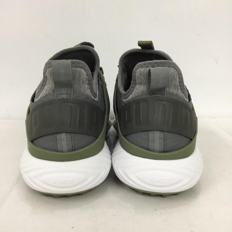 プーマ PUMA シューズ シューズ 192236-06 ゴルフシューズ イグナイト パワーアダプト ケージド ディスク スパイクシューズ 27cm 箱有 27.0cm ロゴ、文字 灰 / グレー / gray X 白 / ホワイト / white X カーキ / カーキ / khaki メンズ USED 古着 中古 10154306