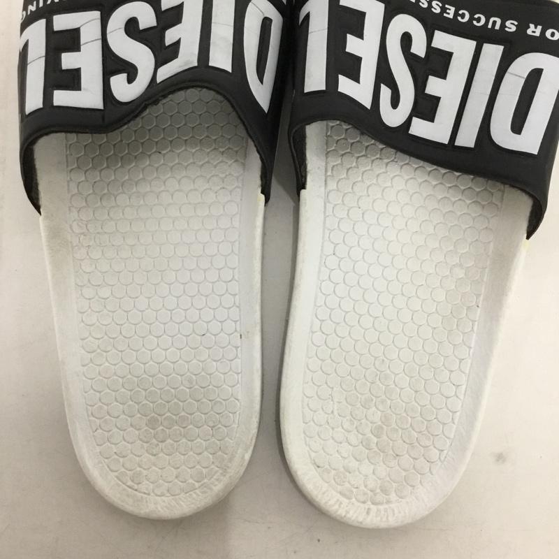 ディーゼル DIESEL サンダル サンダル スライドサンダル シャワーサンダル 40 ロゴ、文字 白 / ホワイト / white X 黒 / ブラック / black メンズ USED 古着 中古 10154358