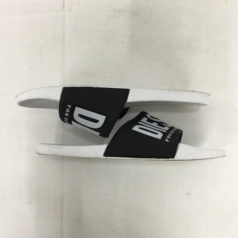 ディーゼル DIESEL サンダル サンダル スライドサンダル シャワーサンダル 42 ロゴ、文字 白 / ホワイト / white X 黒 / ブラック / black メンズ USED 古着 中古 10154384