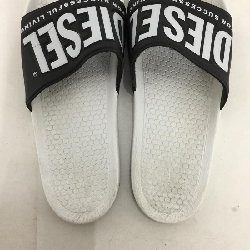 ディーゼル DIESEL サンダル サンダル スライドサンダル シャワーサンダル 42 ロゴ、文字 白 / ホワイト / white X 黒 / ブラック / black メンズ USED 古着 中古 10154384