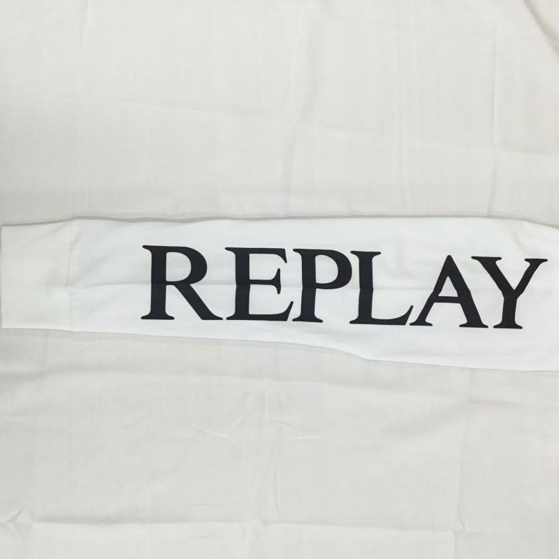 リプレイ REPLAY Tシャツ 長袖 REPLAY リプレイ tシャツ 長袖 ロンt プリント ロゴ アメカジ M6474-000-22980P XL ロゴ、文字 白 / ホワイト / white メンズ USED 古着 中古 10154388
