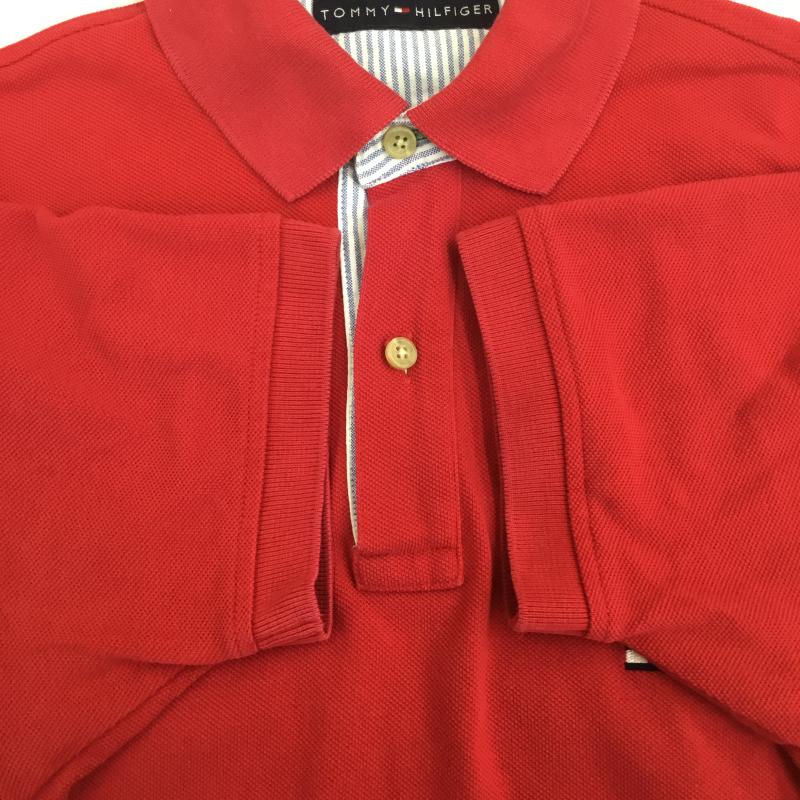 トミーヒルフィガー TOMMY HILFIGER ポロシャツ 半袖 TOMMY HILFIGER 半袖 ポロシャツ 赤色 XS ロゴ、文字 赤 / レッド / red メンズ USED 古着 中古 10154390