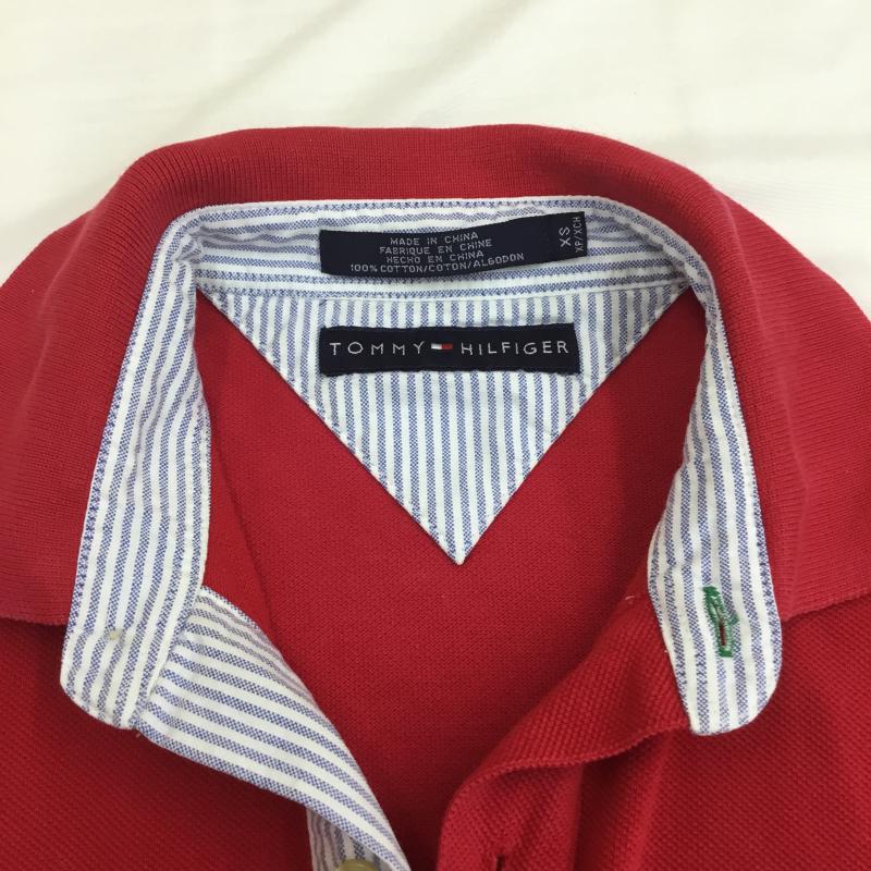 トミーヒルフィガー TOMMY HILFIGER ポロシャツ 半袖 TOMMY HILFIGER 半袖 ポロシャツ 赤色 XS ロゴ、文字 赤 / レッド / red メンズ USED 古着 中古 10154390