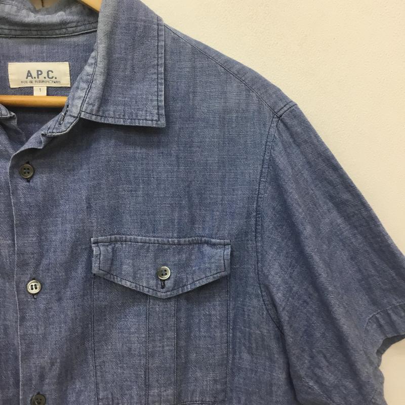 アーペーセー A.P.C. シャツ、ブラウス 半袖 A.P.C 半袖 シャツ ブルー 1 無地 青 / ブルー / blue メンズ USED 古着 中古 10154391