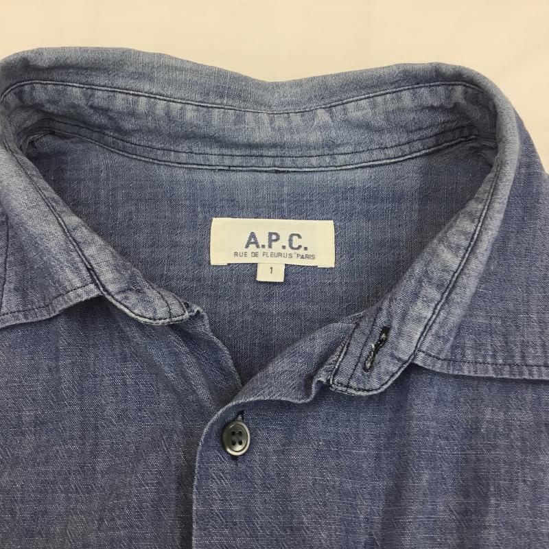 アーペーセー A.P.C. シャツ、ブラウス 半袖 A.P.C 半袖 シャツ ブルー 1 無地 青 / ブルー / blue メンズ USED 古着 中古 10154391