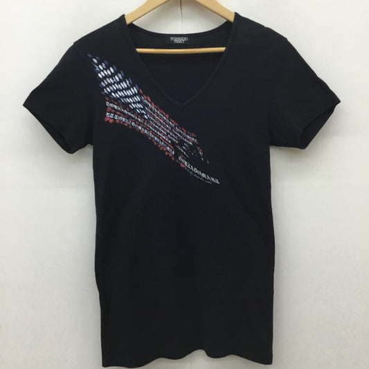 トルネードマート TORNADO MART Tシャツ 半袖 TORNADO MART Vネック 半袖 Tシャツ S ロゴ、文字 黒 / ブラック / black メンズ USED 古着 中古 10154393