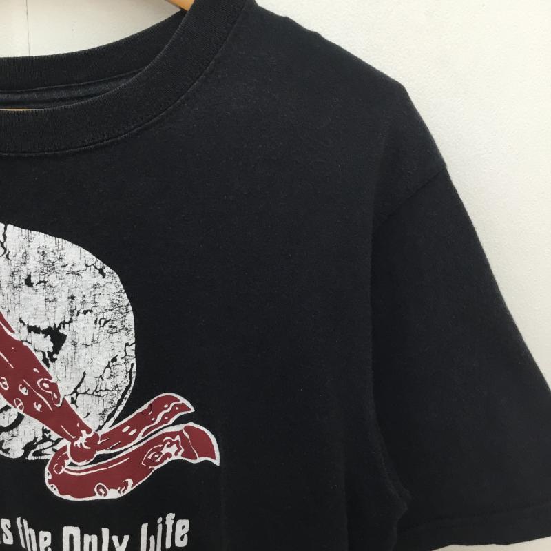 テンダーロイン TENDERLOIN Tシャツ 半袖 TENDERLOIN スカルプリント バンダナデザイン Tシャツ ブラック S スカル X バンダナ柄 黒 / ブラック / black メンズ USED 古着 中古 10154394