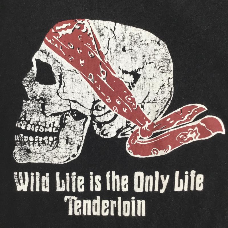 テンダーロイン TENDERLOIN Tシャツ 半袖 TENDERLOIN スカルプリント バンダナデザイン Tシャツ ブラック S スカル X バンダナ柄 黒 / ブラック / black メンズ USED 古着 中古 10154394