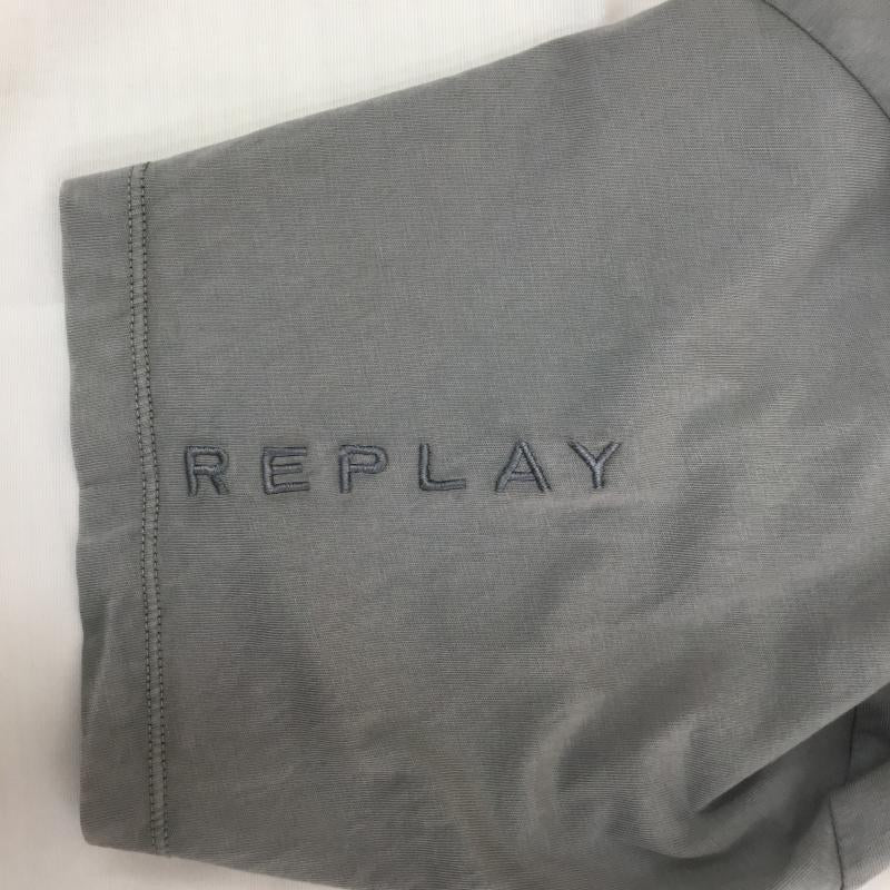 リプレイ REPLAY Tシャツ 半袖 REPLAY ガーメントダイ オーガニックコットンジャージーTシャツ XXL ロゴ、文字 灰 / グレー / gray メンズ USED 古着 中古 10154395