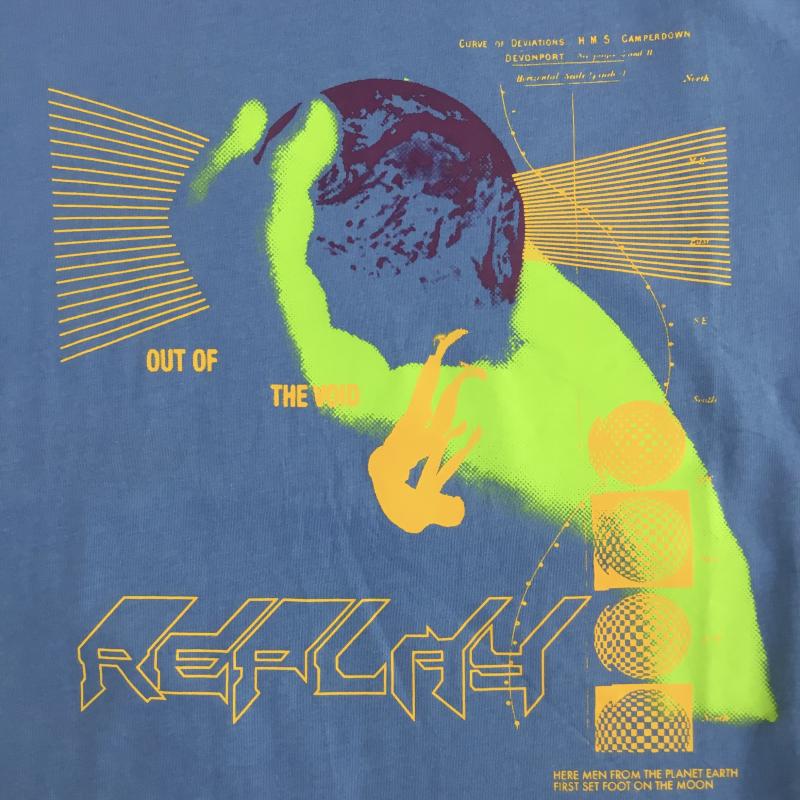 リプレイ REPLAY Tシャツ 半袖 REPLAY ベーシックジャージー グラフィックプリント Tシャツ M プリント 青 / ブルー / blue メンズ USED 古着 中古 10154396