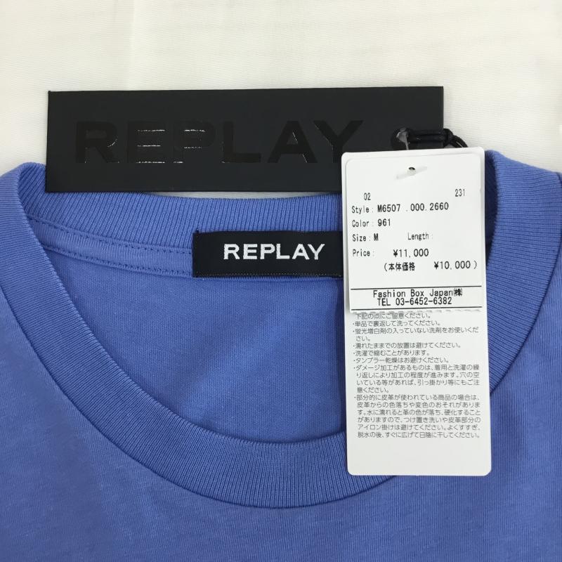 リプレイ REPLAY Tシャツ 半袖 REPLAY ベーシックジャージー グラフィックプリント Tシャツ M プリント 青 / ブルー / blue メンズ USED 古着 中古 10154396