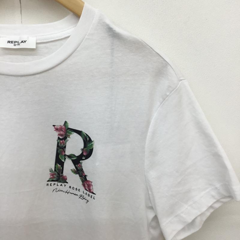リプレイ REPLAY Tシャツ 半袖 REPLAY Rose Label PackコットンジャージーT XS ワンポイント 白 / ホワイト / white メンズ USED 古着 中古 10154398