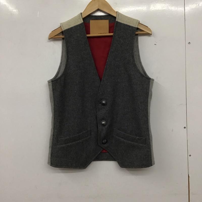 アユイテ AYUITE ベスト ベスト ベスト フロントボタン ノースリーブ 2 無地 灰 / グレー / gray メンズ USED 古着 中古 10154403