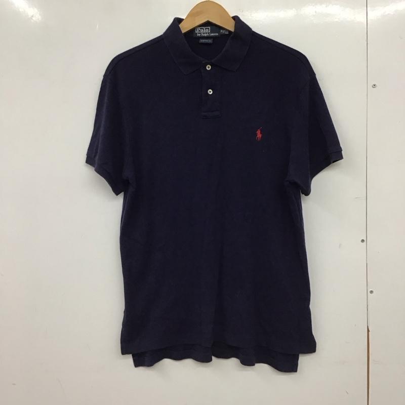 ポロバイラルフローレン Polo by RALPH LAUREN ポロシャツ 半袖 半袖ポロシャツ カラーシャツ 半袖カットソー M ロゴ、文字 紺 / ネイビー / navy メンズ USED 古着 中古 10154404