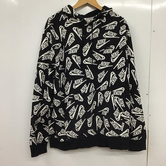 ナイキ NIKE パーカー 長袖 長袖パーカー プルオーバーパーカー スウェット XXL ロゴ、文字 白 / ホワイト / white X 黒 / ブラック / black メンズ USED 古着 中古 10154405