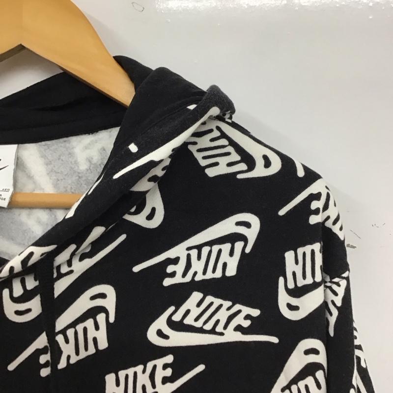 ナイキ NIKE パーカー 長袖 長袖パーカー プルオーバーパーカー スウェット XXL ロゴ、文字 白 / ホワイト / white X 黒 / ブラック / black メンズ USED 古着 中古 10154405