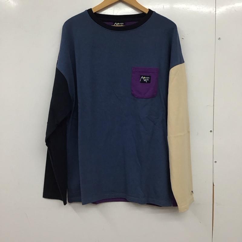 マウンテンマニア mountainmania カットソー 長袖 長袖カットソー プリントカットソー クルーネック XL ロゴ、文字 紫 / パープル / purple X ベージュ / ベージュ / beige X 紺 / ネイビー / navy メンズ USED 古着 中古 10154406