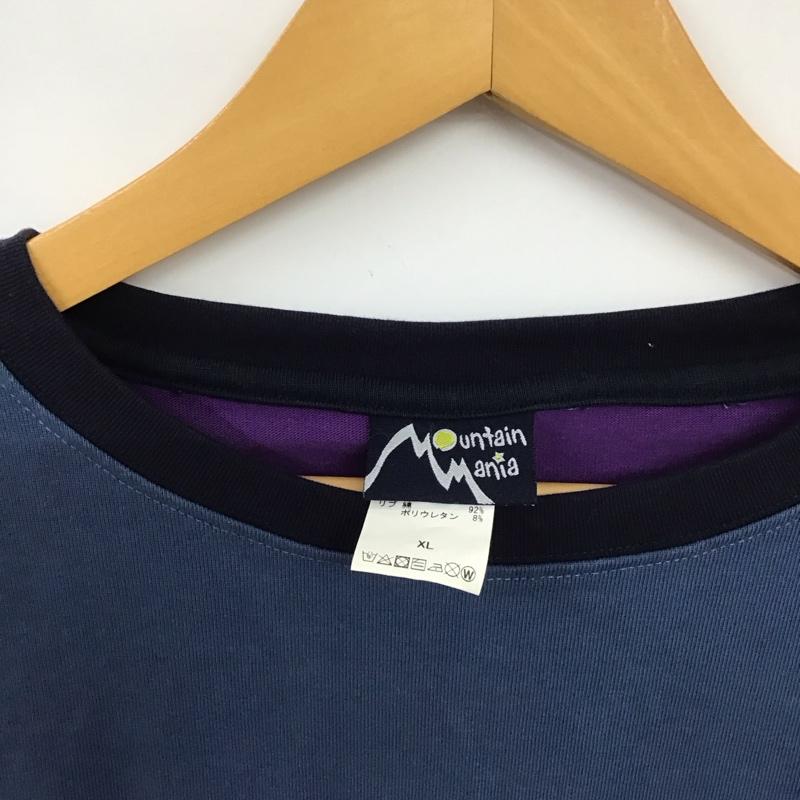 マウンテンマニア mountainmania カットソー 長袖 長袖カットソー プリントカットソー クルーネック XL ロゴ、文字 紫 / パープル / purple X ベージュ / ベージュ / beige X 紺 / ネイビー / navy メンズ USED 古着 中古 10154406