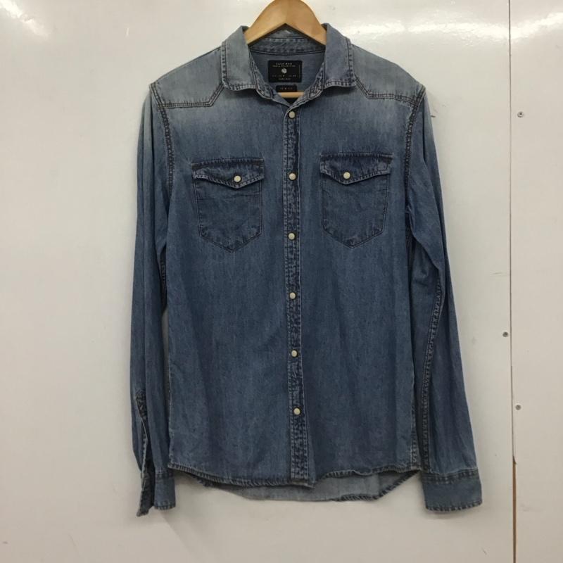 ザラメン ZARA MAN シャツ、ブラウス 長袖 デニムシャツ 長袖シャツ M 無地 インディゴ / インディゴ / Indigo メンズ USED 古着 中古 10154409