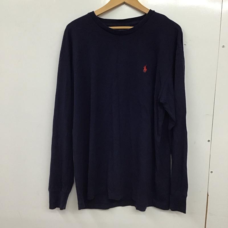 ポロバイラルフローレン Polo by RALPH LAUREN カットソー 長袖 長袖 M ロゴ、文字 紺 / ネイビー / navy メンズ USED 古着 中古 10154423