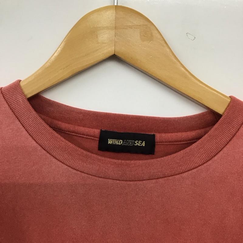 ウィンダンシー WIND AND SEA Tシャツ 半袖 半袖カットソー プリントTシャツ クルーネックカットソー L ロゴ、文字 赤 / レッド / red メンズ USED 古着 中古 10154429