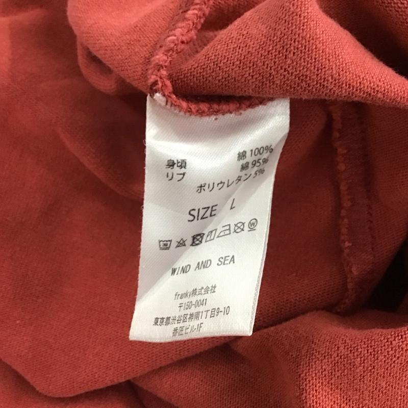ウィンダンシー WIND AND SEA Tシャツ 半袖 半袖カットソー プリントTシャツ クルーネックカットソー L ロゴ、文字 赤 / レッド / red メンズ USED 古着 中古 10154429