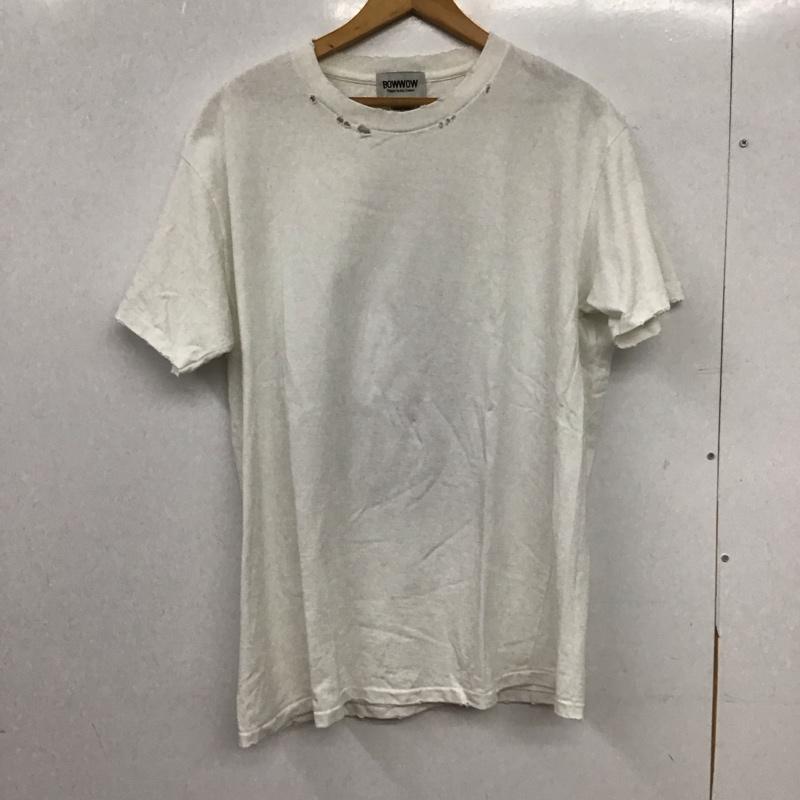 バウワウ Bowwow Tシャツ 半袖 半袖カットソー プリントTシャツ クルーネックカットソー M プリント X ダメージ加工 白 / ホワイト / white メンズ USED 古着 中古 10154430
