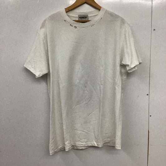 バウワウ Bowwow Tシャツ 半袖 半袖カットソー プリントTシャツ クルーネックカットソー M プリント X ダメージ加工 白 / ホワイト / white メンズ USED 古着 中古 10154430