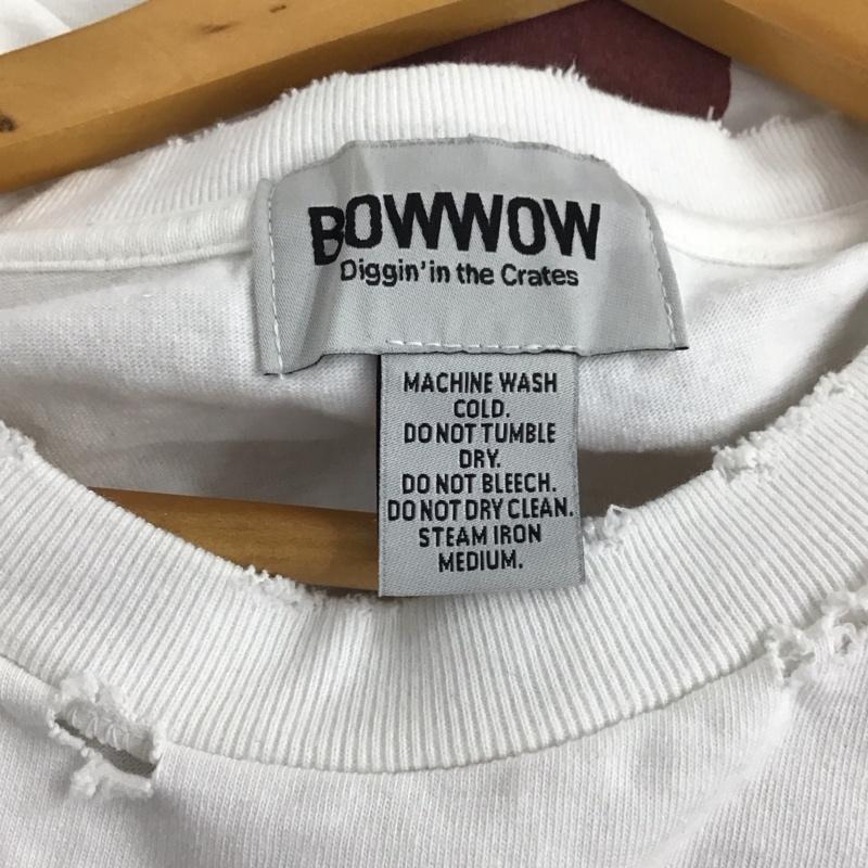 バウワウ Bowwow Tシャツ 半袖 半袖カットソー プリントTシャツ クルーネックカットソー M プリント X ダメージ加工 白 / ホワイト / white メンズ USED 古着 中古 10154430