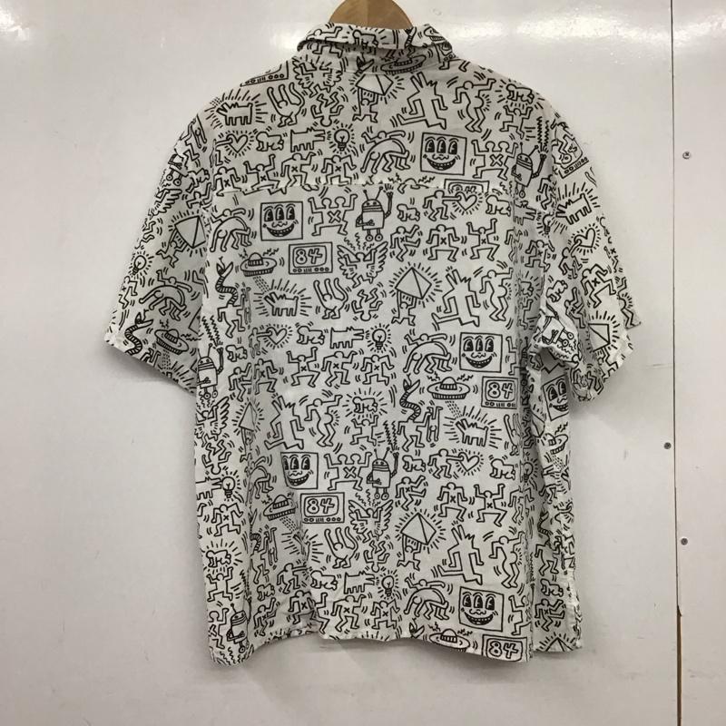 ヘンネスアンドモーリッツ H&M シャツ、ブラウス 半袖 半袖シャツ プリントシャツ ポケットシャツ M プリント 白 / ホワイト / white メンズ USED 古着 中古 10154434