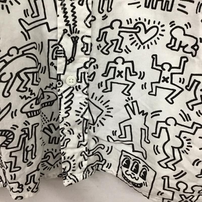ヘンネスアンドモーリッツ H&M シャツ、ブラウス 半袖 半袖シャツ プリントシャツ ポケットシャツ M プリント 白 / ホワイト / white メンズ USED 古着 中古 10154434