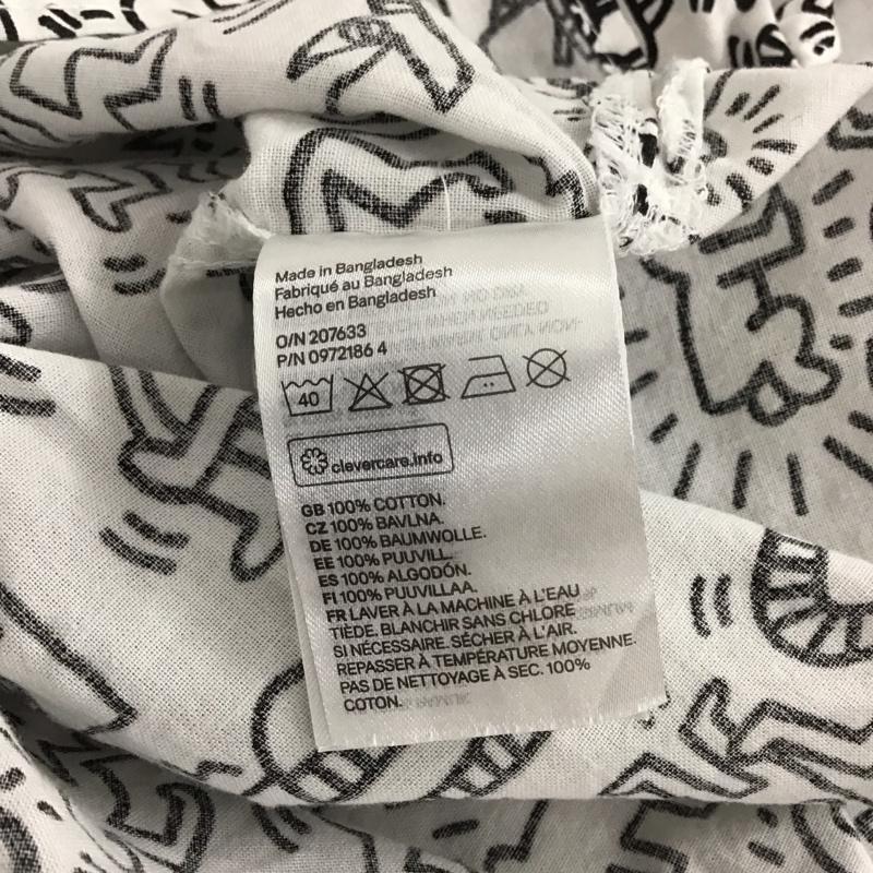 ヘンネスアンドモーリッツ H&M シャツ、ブラウス 半袖 半袖シャツ プリントシャツ ポケットシャツ M プリント 白 / ホワイト / white メンズ USED 古着 中古 10154434