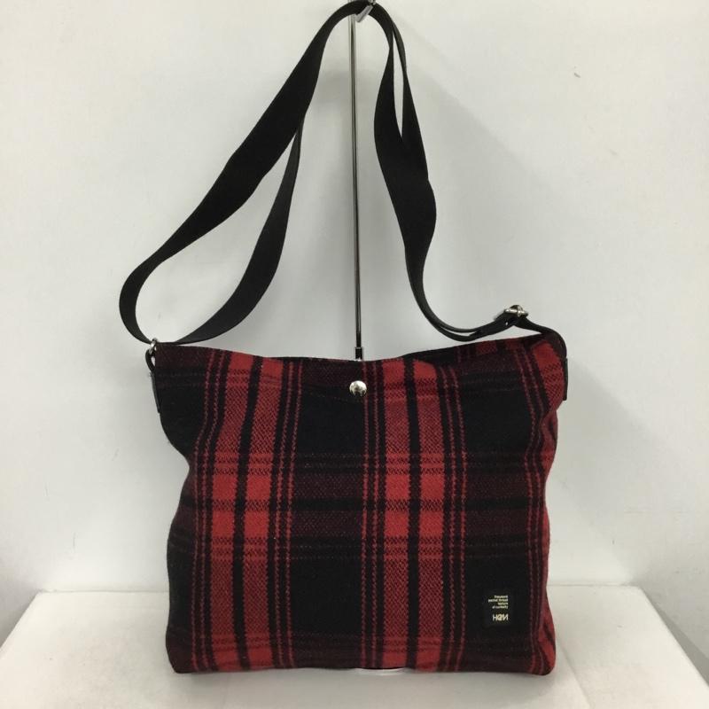 ヘム HeM ショルダーバッグ ショルダーバッグ チェック 黒 / ブラック / black X 赤 / レッド / red メンズ USED 古着 中古 10154446