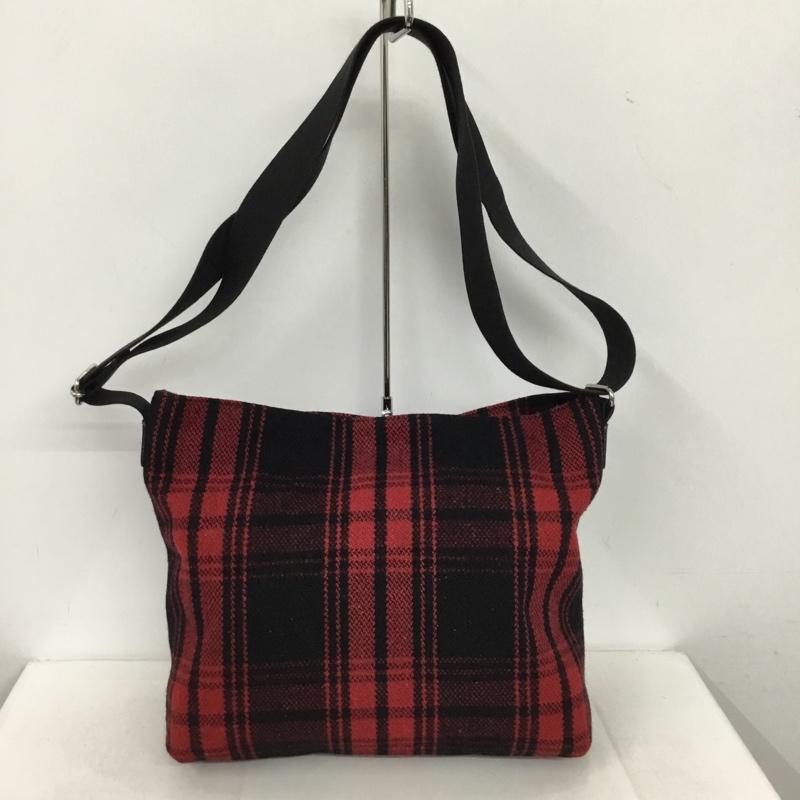 ヘム HeM ショルダーバッグ ショルダーバッグ チェック 黒 / ブラック / black X 赤 / レッド / red メンズ USED 古着 中古 10154446