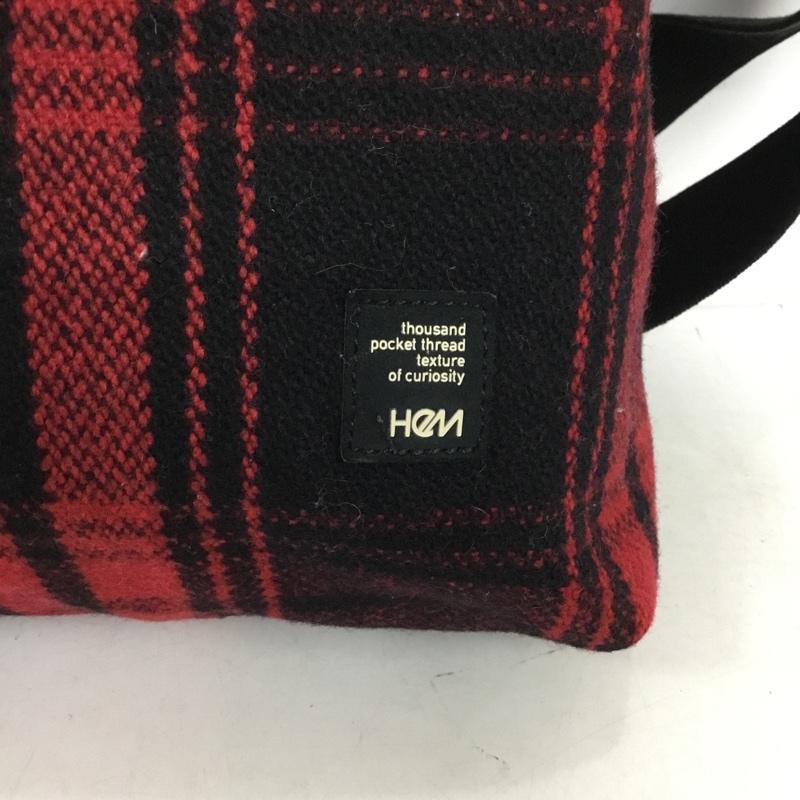 ヘム HeM ショルダーバッグ ショルダーバッグ チェック 黒 / ブラック / black X 赤 / レッド / red メンズ USED 古着 中古 10154446