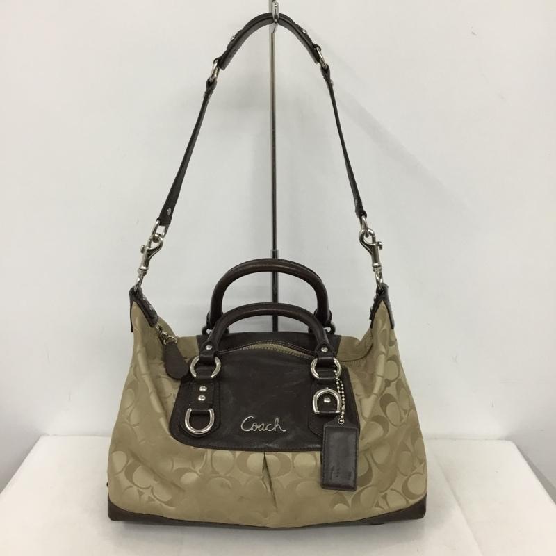 コーチ COACH トートバッグ トートバッグ F15443 2WAY ハンドバッグ ロゴ、文字 茶 / ブラウン / brown X ベージュ / ベージュ / beige レディース USED 古着 中古 10154447