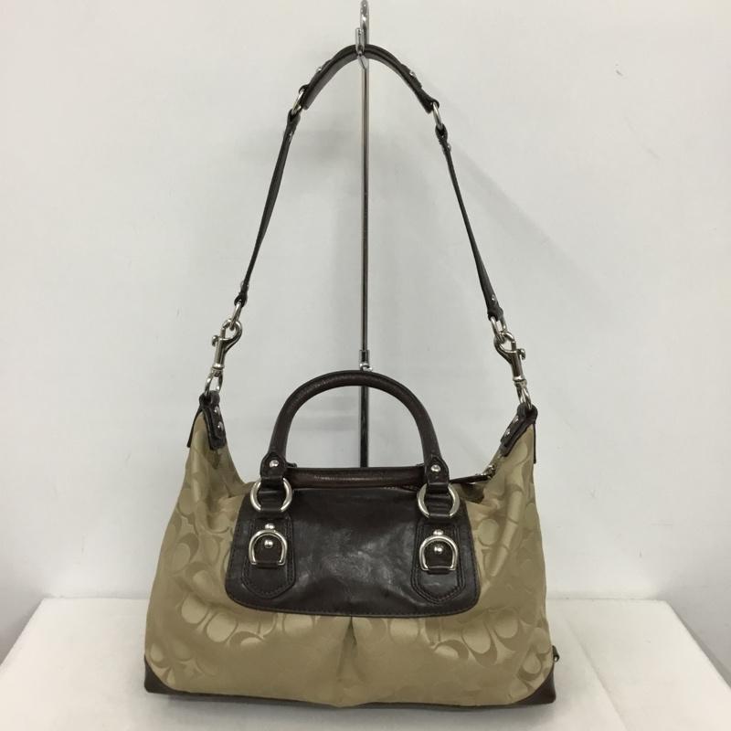 コーチ COACH トートバッグ トートバッグ F15443 2WAY ハンドバッグ ロゴ、文字 茶 / ブラウン / brown X ベージュ / ベージュ / beige レディース USED 古着 中古 10154447