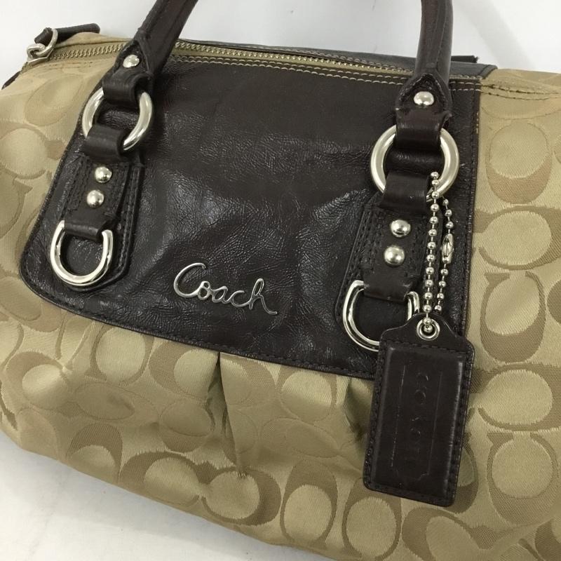 コーチ COACH トートバッグ トートバッグ F15443 2WAY ハンドバッグ ロゴ、文字 茶 / ブラウン / brown X ベージュ / ベージュ / beige レディース USED 古着 中古 10154447