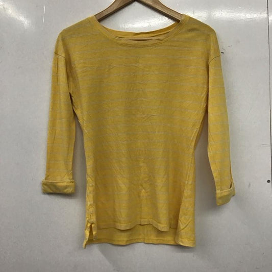 パタゴニア patagonia カットソー 長袖 長袖カットソー プリントカットソー クルーネック XS ボーダー柄 黄 / イエロー / yellow レディース USED 古着 中古 10154452