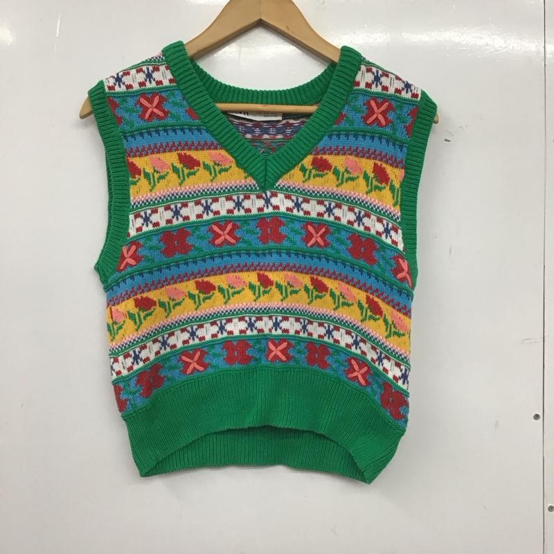 ザラ ZARA ベスト ベスト ニットベスト プルオーバー Vネック S プリント マルチカラー / マルチカラー / multicolor レディース USED 古着 中古 10154454